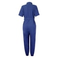 thumbnail image 5 of Aoochasliy Womens Pants Clothes Fall Fashion Solid Color Casual Lapel Belt Short Sleeve Overalls, 5 of 5