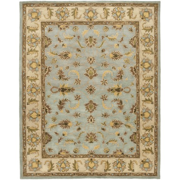 SAFAVIEH Heritage Bruce Oriental Area Rug, Light Blue/Beige, 5' x 8'