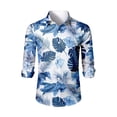 thumbnail image 3 of LTTVQM Men's Hawaiian Shirt Casual Long Sleeve Button Down Shirts Boho Collared Beach Shirts Summer Fashion Clothing Sky Blue M, 3 of 4
