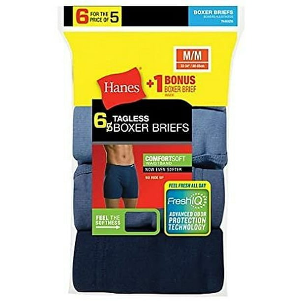 Hanes Men`s TAGLESS Boxer Briefs with ComfortSoft Waistband, L
