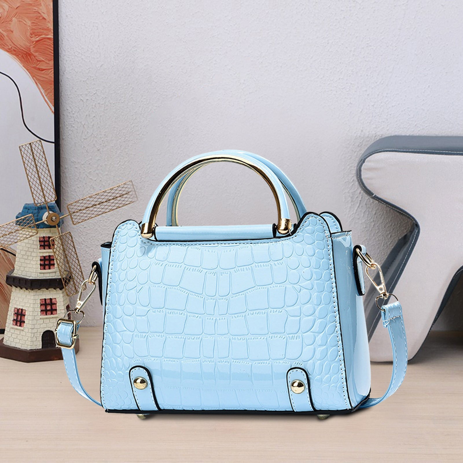 LONGshukeji Crocodile Crossbody Shoulder Bags for Women, Trendy Purse for Phone, Womens Top Handle Clutches Handbags