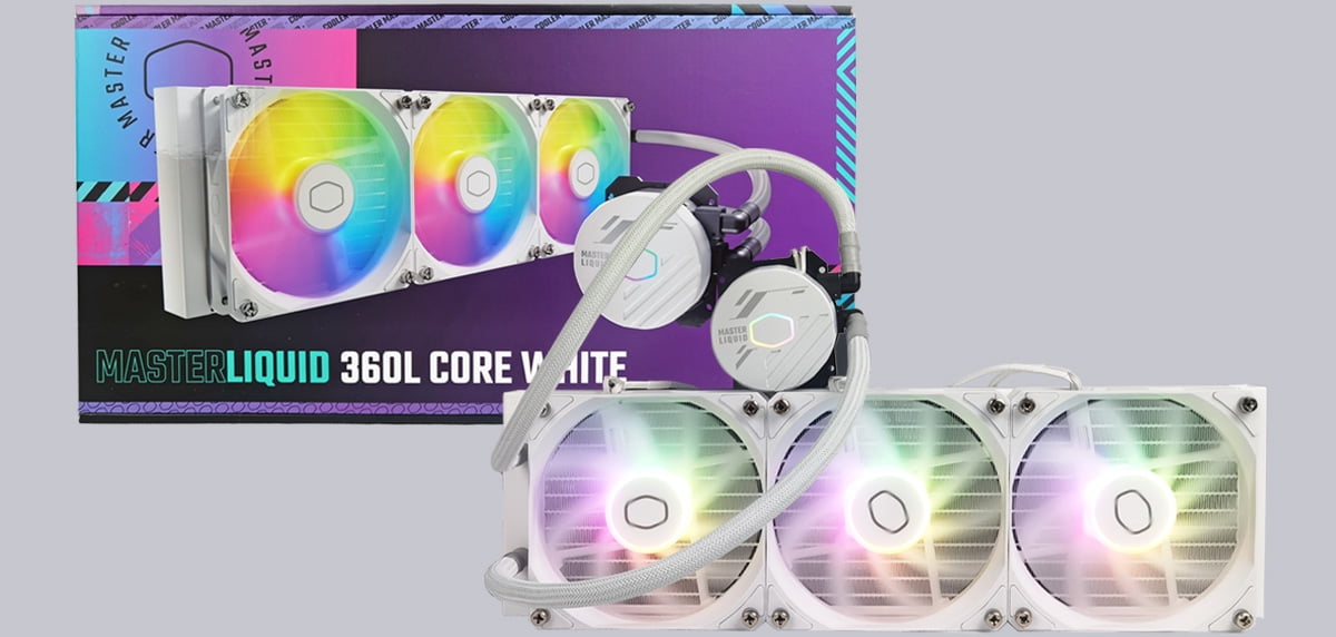 Cooler Master MasterLiquid 240L Core ARGB Close-Loop AIO Liquid Cooler Gen S Coldplate Pump 120mm PWM CryoFuze 14W/mK (White)
