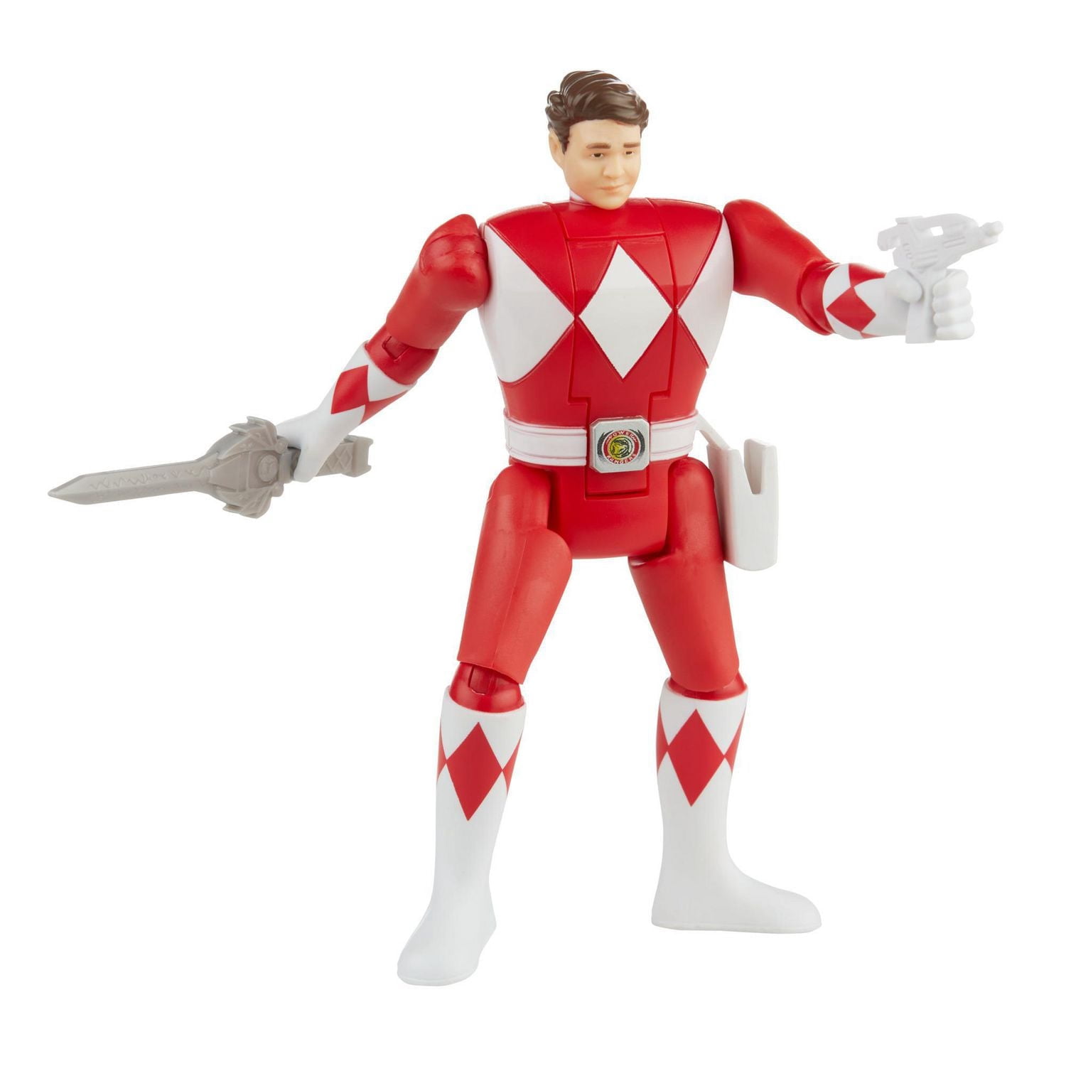 Power Rangers Retro-Morphin Red Ranger Jason Fliphead Action Figure Inspired by Classic Mighty Morphin Toy for Kids Ages 4 and Up