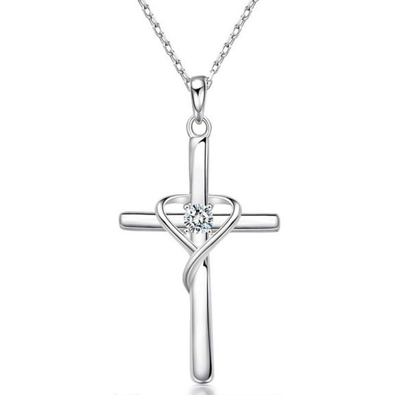 Cross Pendant Necklace for Women Beating Lucky Heart Necklace for Women Jewelry Valentines Day