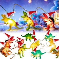KOYPTL Christmas Decorations Glowing String Lights-10 Led,Shatterproof Dinosaurs Shaped Ornaments with Warm Light for Store Window Hanging Christmas Tree Mall Hotel Activity Scene Decoration(4.92 ft)