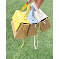 thumbnail image 3 of Packed Party Women's Woven Straw Crossbody Bag with Faux Leather Scallop and Chain Strap, Yellow, 3 of 8