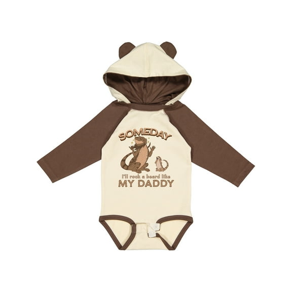 Inktastic Someday I'll Rock a Beard Like My Daddy-bearded Dragons Boys or Girls Long Sleeve Baby Bodysuit