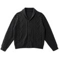 thumbnail image 5 of Lovzfmll Cardigan for Men, Shawl Collar Cable Knit Button Front, Casual Long Sleeve Sweater for Men, XL, 5 of 6