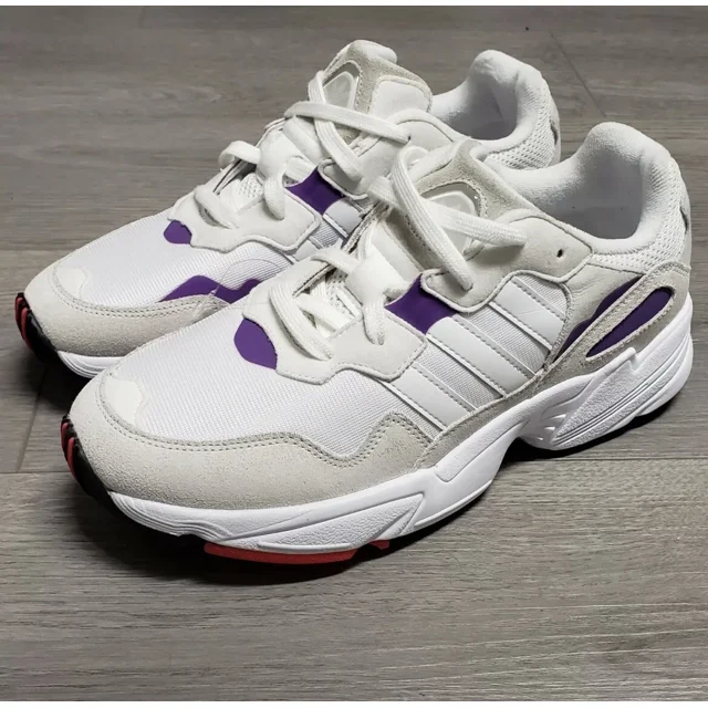 New! Adi-das Mens Yung 96 Running Shoes White Purple DB2601 Low Top Size 9.5