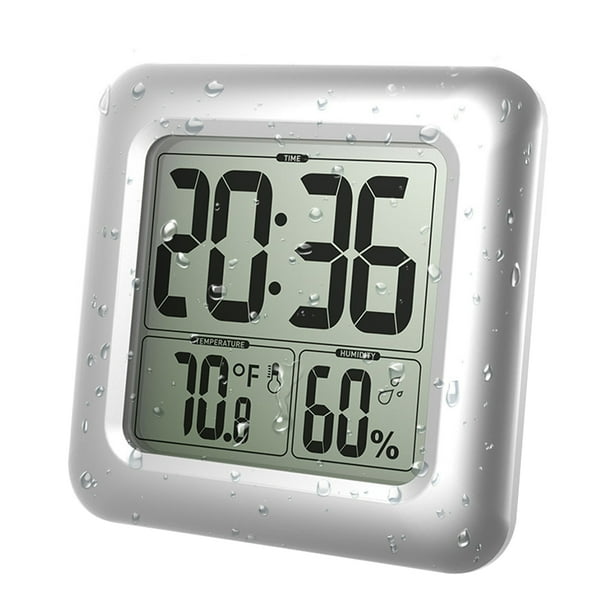 Baldr Western Hotel Silver Hanging Clock Bathroom Wall Thermometer Hygrometer Waterproof Shower Clocks Watch Temperature Humidity Timer Com - Bathroom Wall Clock Baldr Western Hotel Silver Hanging Clock Bathroom Wall Thermometer Hygrometer Waterproof Shower Clocks Watch Temperature Humidity Timer Com - Bathroom Wall Clock