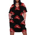 thumbnail image 1 of Vestido de fiesta holgado con bolsillos para mujer vestido de ciencia ficción doble característica labios, 1 of 7