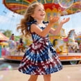 thumbnail image 4 of Splozh Toddler American Flag Dress 1T 2T 3T 4T 5T 6T Summer Cute Spaghetti Straps Parade Dress Toddler American Flag Outfit,Red,1-2 Years, 4 of 5
