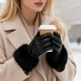 thumbnail image 4 of BadPiggies Women's Winter Gloves Sensitive Touch Screen Cold Weather Windproof Thermal Warm Fleece Lined PU Leather Glove - Black, 4 of 9