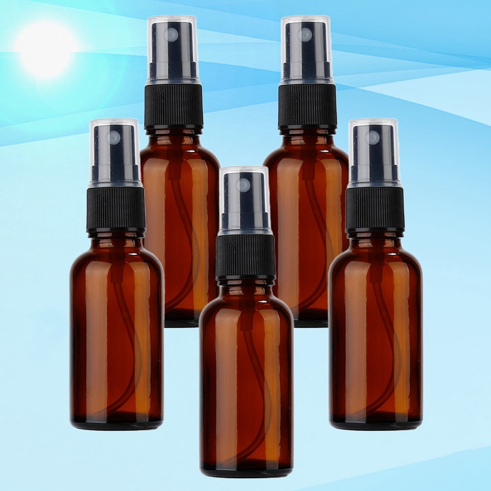 Worgeous  10 Pcs Spray Bottle Press Pump Small Travel Containers Brown