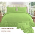 thumbnail image 2 of D.N.G. BEDDINGS 5 Piece Luxury 5 Inch Two Layer Ruffle Comforter Set Premium Super Soft, 800 TC, 100% Egyptian Cotton, Super Soft, Full/Queen Size Sage Color, 2 of 7