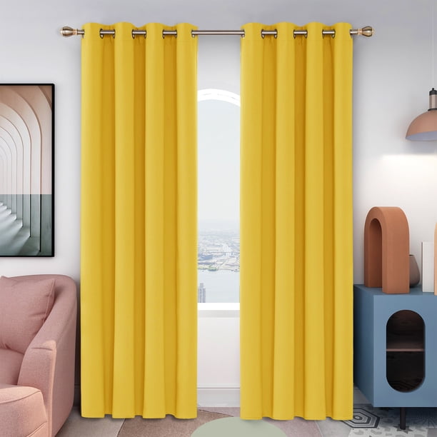 Deconovo Room Darkening Bedroom Curtains Set of 2 Grommet Thermal