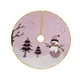 thumbnail image 1 of Faldón decorativo para árbol de Navidad con bordes dorados y estampado de Papá Noel. Delantal decorativo para la base del árbol de Navidad., 1 of 7