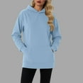 thumbnail image 2 of Horkkom Womens Hoodies Pullover Solid Color Sweatshirts Casual Fall Hoodie with Pocket S, 2 of 9
