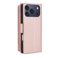 thumbnail image 3 of For Apple iPhone 17 Pro Max 6.9"【RFID Blocking 】Diamond Grid Wallet Case Magnetic Flip Cover 7-Card Slots Zipper Pocket With Detachable Shoulder Strap And Wrist Strap,Rose gold,For iPhone 17 Pro Max, 3 of 9