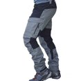 thumbnail image 3 of Lorytime Mens Cargo Pants with Zippers Color Block Straight Leg Trousers Zipper Athletic Pants Multi Pockets Outfits, 3 of 4