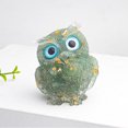 thumbnail image 3 of Handcrafted Owl Natural Crystal Stone Resin Figurines Colorful Crystal Owl Ornaments 2Pcs, 3 of 4