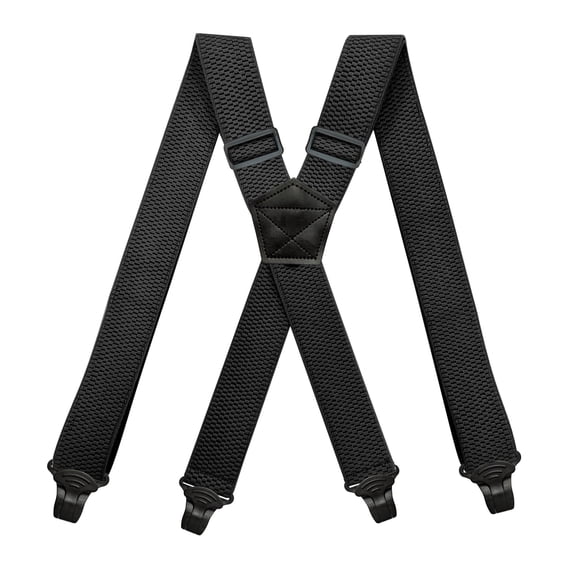 Black AIRPORT FRIENDLY SUSPENDERS For Men With Not Buzz Clip 1.5 Inch Wide