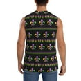 thumbnail image 4 of Balery Mardi Gras Fleur de Lis Camisetas sin mangas para hombre, absorbe la humedad y protege contra el mal olor.-XX-Large, 4 of 7
