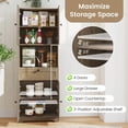 thumbnail image 5 of Auranook 67.5" Kitchen Pantry Cabinet w/4 Doors 1 Drawer Open Countertop Adjustable Shelf, 5 of 9