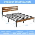 thumbnail image 2 of Bigleap Queen Size Metal Platform Bed Frame, No Box Spring Needed with 800LBS Sturdy Wooden Slats Support, Noise Free, 2 of 8