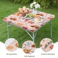 thumbnail image 4 of Pink Mushroom Cartoon Light Pattern Square Fitted Tablecloth with Elastic Edge,Square Table Cover,Washable Elastic Table Cover for Home Kitchen Party Decor 34"x34", 4 of 6