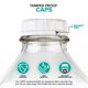 thumbnail image 4 of Botella de leche de vidrio de medio galón con tapa (1 paquete), 64 oz y 3 tapas blancas, recipiente reutilizable para leche de grado alimenticio para refrigerador, ideal para jugo, leche de avena o, 4 of 7