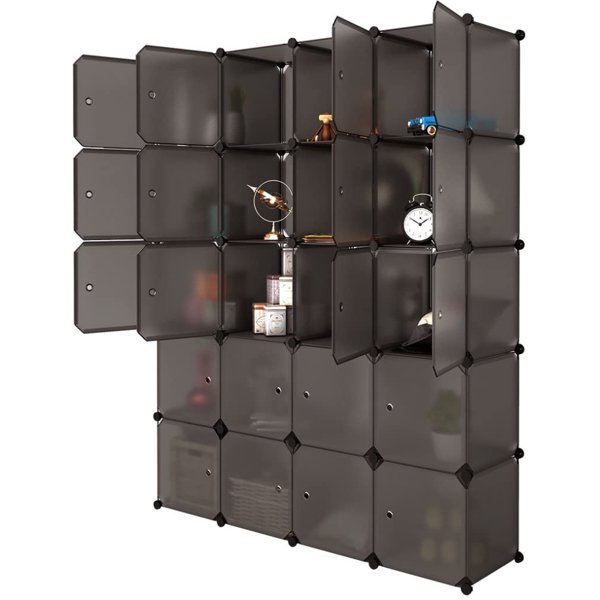 Cube Storage Organizer, 20-Cube Closet Organizer Shelves Cubes DIY Plastic  Cabinet Closet Storage Organization Systems Wardrobe for Bedroom Living  Room Office 