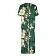 thumbnail image 6 of Atogsazn Women's Sleepwear Capri Pajama Sets Short Sleeve Two Piece Pjs Crew Neck Tops & Capri Pants with Pockets Green S, 6 of 7