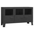 thumbnail image 4 of vidaXL Sideboard Industrial Storage Cabinet for Living Room Metal and Glass, 4 of 26