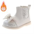 thumbnail image 2 of XXWXYD Boots for Kids Girls Boys Snow Boots Outdoor Warm Comfortable Non Slip Mid Calf Padded Small Big Kids Winter Shoes for Simple Casual Breathable Shoe(2-2.5 Years,Beige), 2 of 9