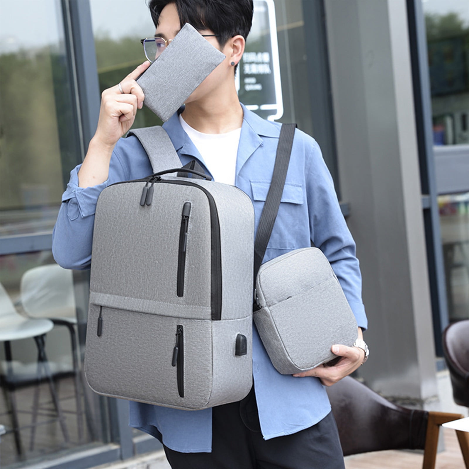 Cameland Fashion Bags 3Pc Travel Laptop Backpack Business Theft