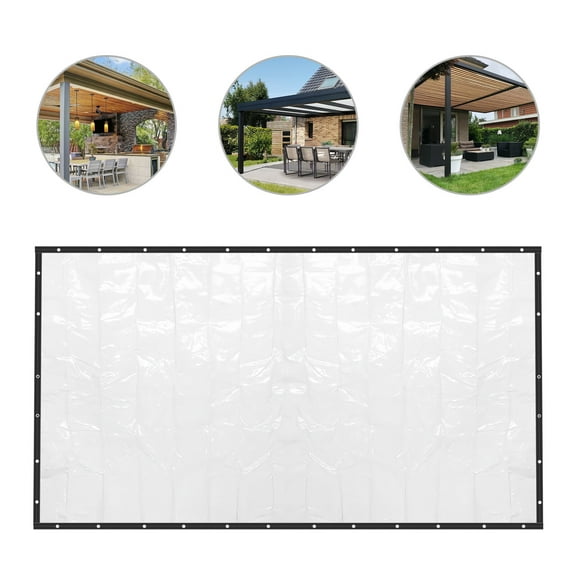 8*20FT Outdoor Clear Tarp Curtain Transparent Tarps Heavy Duty Waterproof Tarp For Porch Screens