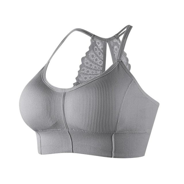 biudgviw Sports Bras for Women Ribbed No Underwire Full Coverage Support Racerback Bralettes Soft Comfortable Bras