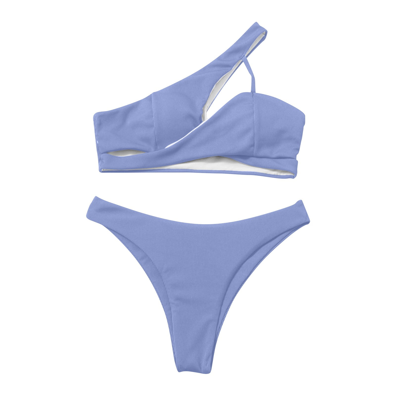 BIZIZA Women Bikinis Swimwear Thong Summer High Waisted One Shoulder