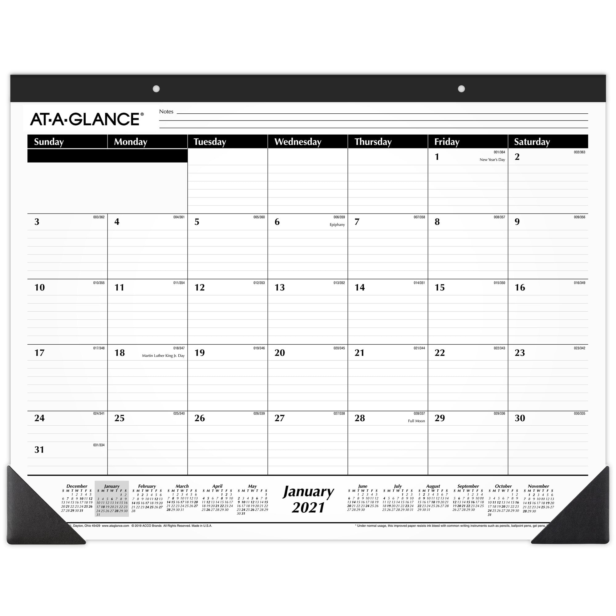 Monthly Wall Calendar/Desk Pad Planner for Office 16.8 X 11.8 Inches Runs from January 2020 to December 2020 Desk Calendar 2020 3 Pack School or Home