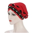 thumbnail image 3 of yunLXY On Sale Hijab Braid Under $5 Women Muslim Baotou Hat Milk Silk Two-color Nail Beads Braid Turban Hat, 3 of 5