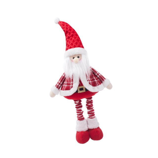 Adorno de muñeca telescópica navideña Strade Fareast Limited muñeca de peluche roja y blanca
