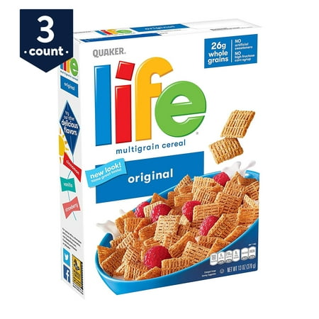 Quaker Life Original Breakfast Cereal, 13 oz Boxes, 3 Ct