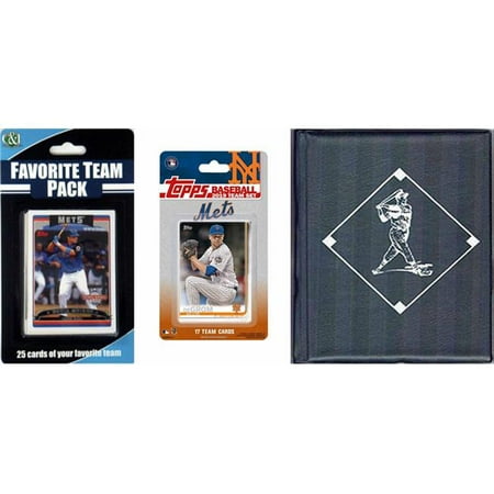 C&I Collectables 2019METSTSC MLB New York Mets Licensed 2019 Topps Team Set & Favorite Player Trading Cards Plus Storage