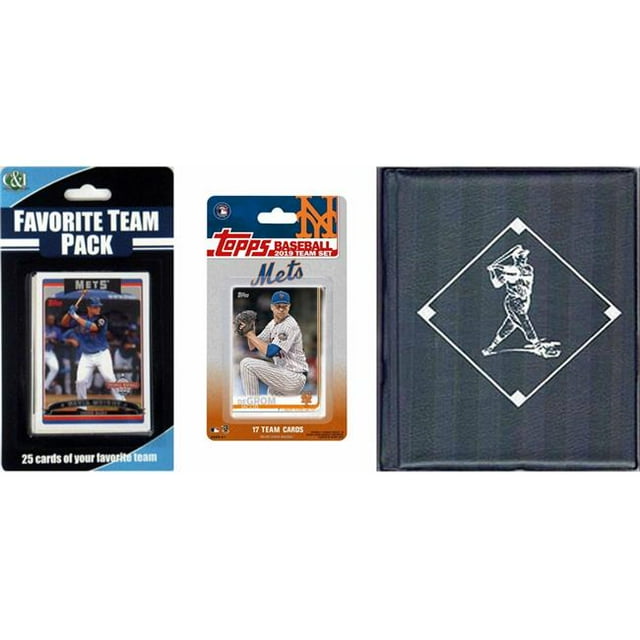 C&I Collectables 2019METSTSC MLB New York Mets Licensed 2019 Topps Team Set & Favorite Player Trading Cards Plus Storage Album