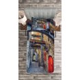 thumbnail image 3 of Ambesonne Medieval Quilted Bedspread Set 2 Pcs, Old Stone House Town, Twin Size, Grey Red Brown, 3 of 3