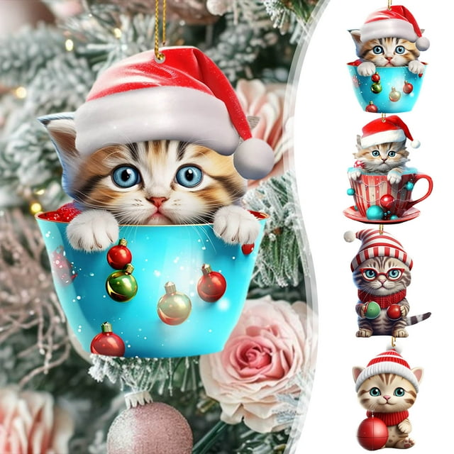 Fiudx Adorno para Árbol de Navidad, Colgante Acrílico 2024, Vibrante Decoración Navideña, Fácil de Colgar, Perfecto para Árbol, Coche o Casa, Duradero y Resistente a La Decoloración, 8 Cm.