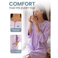 thumbnail image 4 of Casual Nights - Women's Jacquard Fleece Zip Front Robe, Duster For Ladies, 3/4 Sleeve Housecoat Duster with Pockets, 46 Inch Length, Purple Medium, 4 of 4