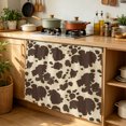 thumbnail image 6 of Brown Beige Cabinet Curtain 35"Wx35"L, Dustproof Under Sink Skirt with Self Adhesive Tape, Modern Animal Texture Abstract Cabinet Curtain Cover for Kitchen Sink, Bathroom Vanity, Laundry Room, 6 of 9