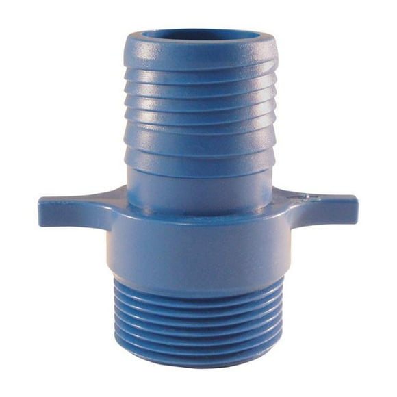 4814661 Adaptateur Mâle en Polypropylène MPT 1 Po. Insert x 1 Po. Bleu